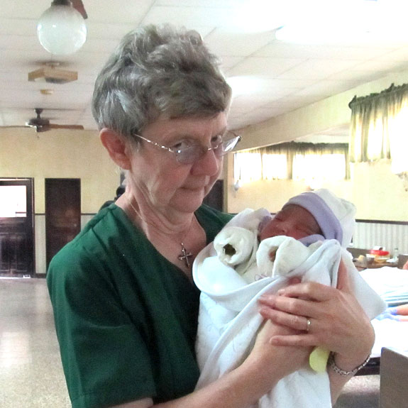 Sister Margaret Mary Birchmeier with Baby